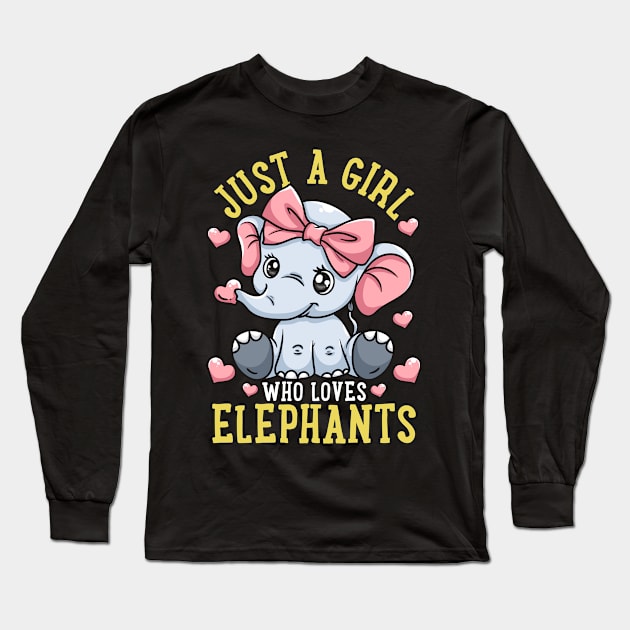 Elephants Elephant Lover Long Sleeve T-Shirt by KAWAIITEE